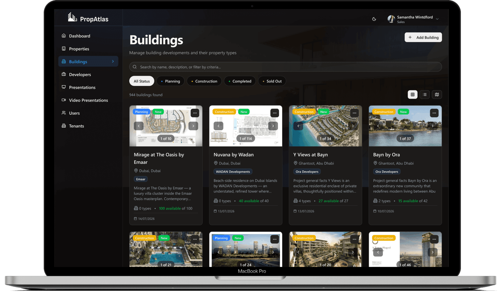 Property database dashboard